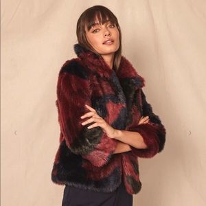 Allen Schwartz Mel Faux Fur Jacket Sz L